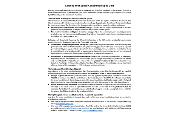 Updating the Synod Constitution 2026 Thumbnail Image