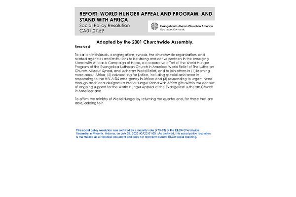 World Hunger Report SPR01