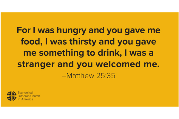 Advocacy Rally Sign 11×17 Matthew 25 Gold