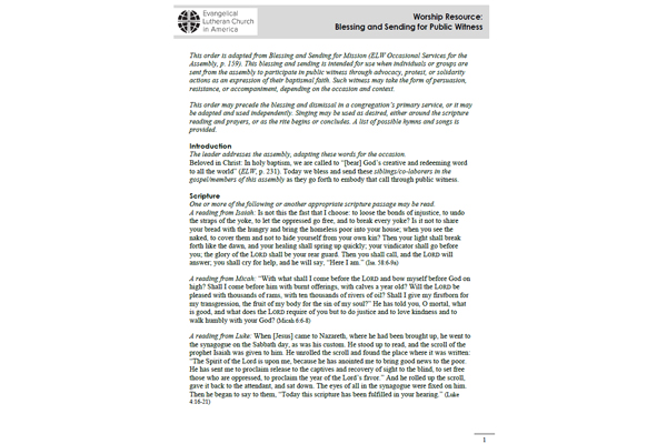 Worship Resource: Blessing and Sending for Public Witness (PDF)