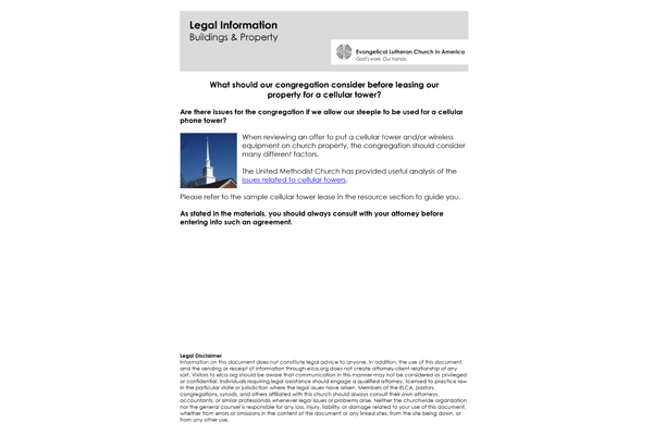 Legal Information – Cellular Tower Lease