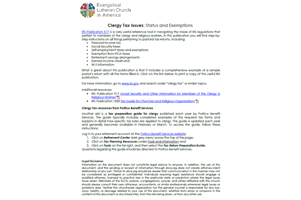 Clergy Tax Issues
