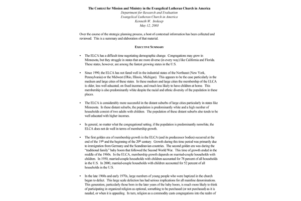 Context for Ministry