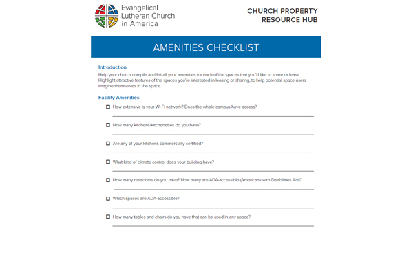 Resource: Amenities Checklist