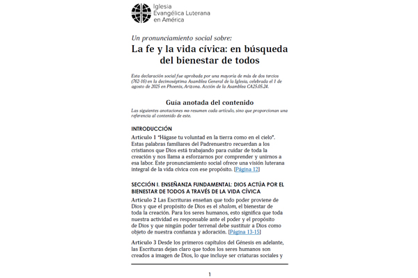 A Statement on Faith and Civic Life Online – Spanish