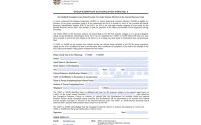 Group Exemption Authorization Form for SAWCs and SAOMs