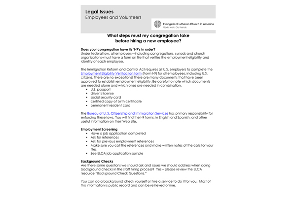 Information on Hiring Employees