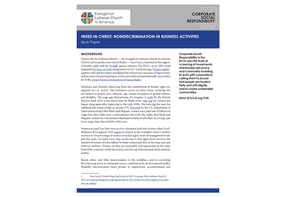 Nondiscrimination in Business Activities – Issue Paper