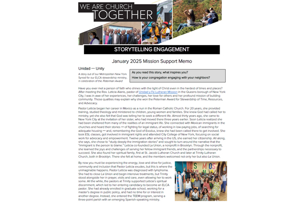 Mission Support Memo – January 2025