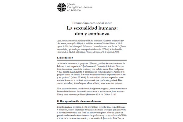 Human Sexuality Social Statement 2025 (Spanish)