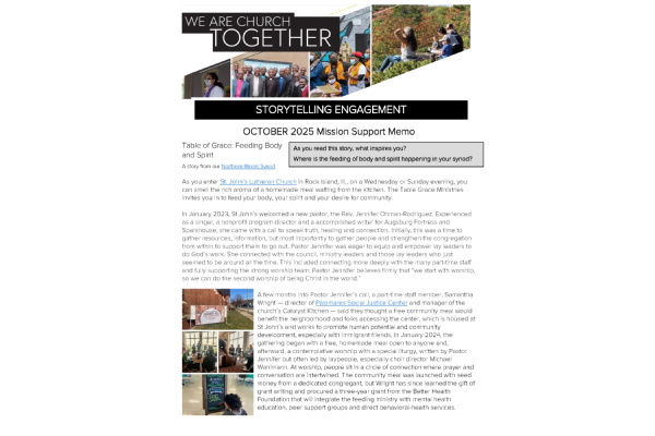 Mission Support Memo – October 2025