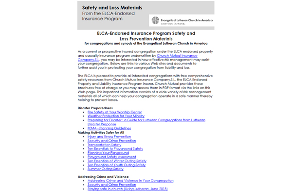 Safety and Loss Prevention