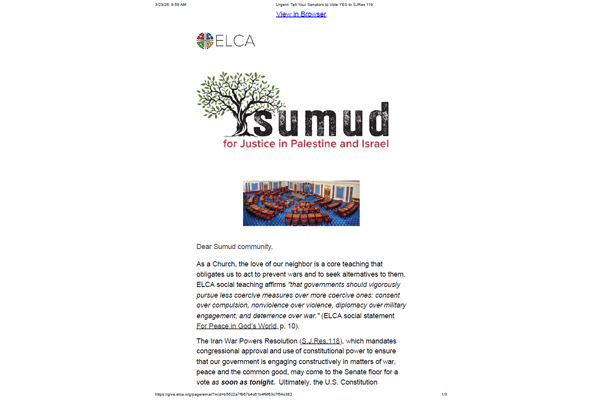 Sumud March 2026 Action Alert