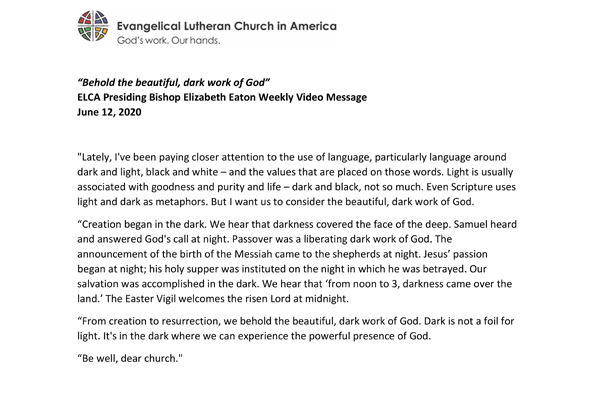 Bishop Eaton Weekly Video Message (DOC)