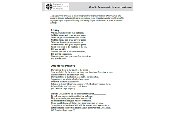 Worship Resource: Hurricane (PDF)