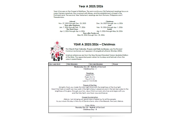 Year A – Christmas