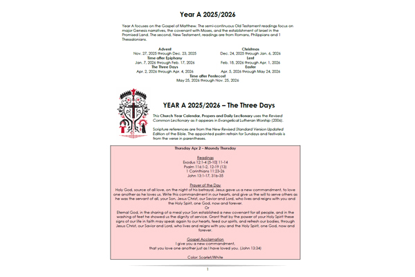 Year A – The Three Days